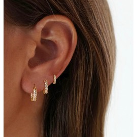 VIROMY Gold/Silver Hoop Earrings for Women Trendy,14K Real Gold Plated Cute Stud Earrings Small Huggie Hoop Earrings non tarnish Jewelry for Women