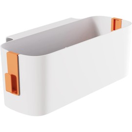 ACTIUSIS Bed Organiser for Hanging, Hanging Baskets with 2 Removable Hooks, Robust Bedside Table, Caddy, Dorm, for Family, Office (Orange)