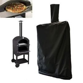 J&C Outdoor Pizza Oven Cover Outdoor Black Pizza Oven Protection Weather Resistant Dustproof Pizza Oven BBQ Rain Cover for Wood-Fired Cha rcoal Fired Pizza Oven Bread (26.7x24.7x62.8in)