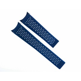 Ewatchparts 22mm Rubber Watch Band Strap Compatible With Tag Heuer Grand Carrera Monaco Watch Blue