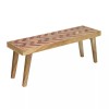 GDF Studio Indoor Mango Rustic Boho Wood Dining Bench Livingroom,