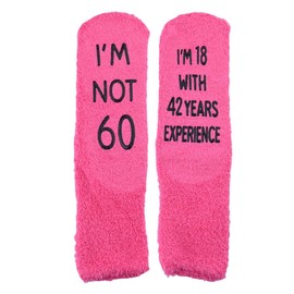 Happy 60th Birthday Gifts for Women Friend Besclips Sock Gift for Her Wife 60 Year Old Birthday Gifts for Grandma Mom 60th Bday Presents for 60yr Old Woman Coworkers Sister Cotton Socks Pink