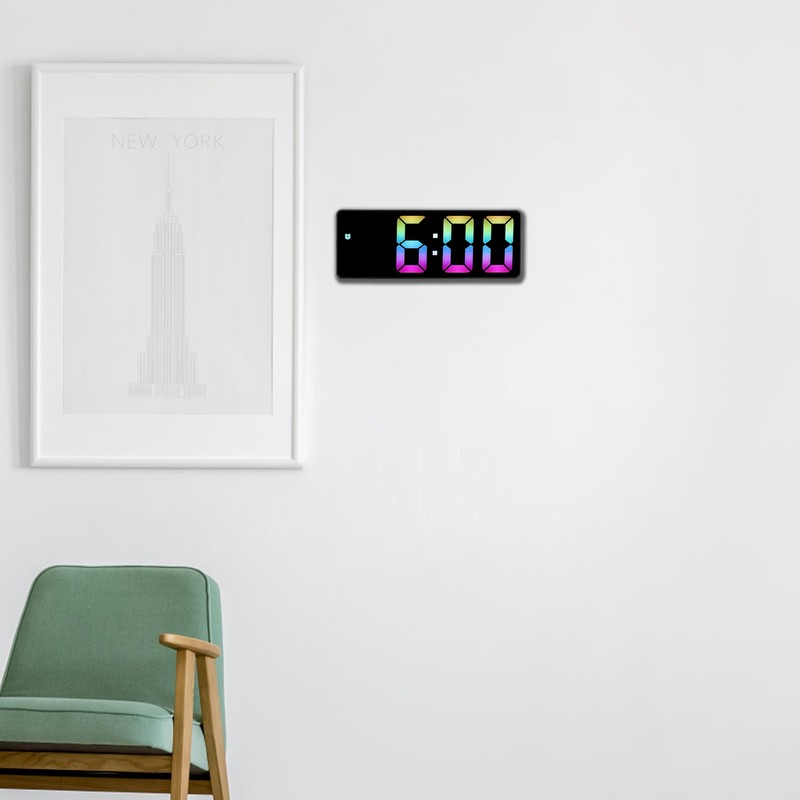 Colorful LED Digital Alarm Clock Large LED Screen Electronic Alarm