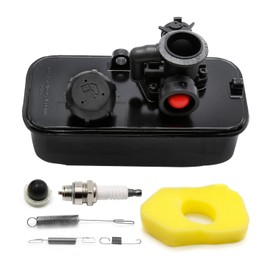 Fuel Tank Carburetor 698369 Air Filter Replacement for Briggs & Stratton 494406 498809A 795469 794147 699660 794161 498811 Carb, with Spark Plug Springs