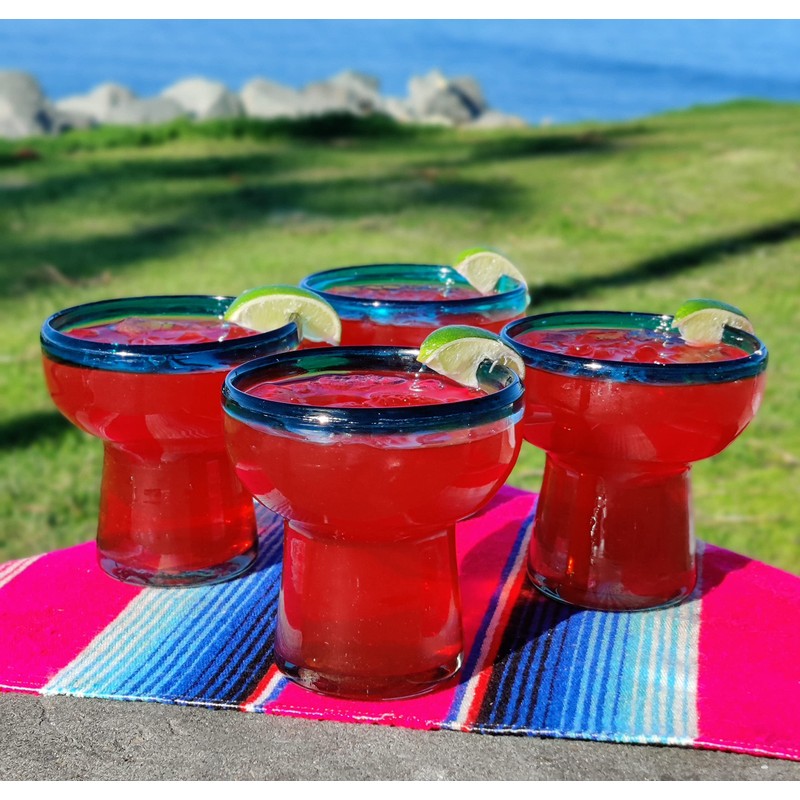 Dos Sueños Mexican Hand Blown Glass – Set of 4