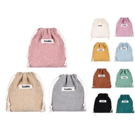 Nannlia 3-Piece Cosmetic Pouch, Women's Drawstring Pouch, Small, Cute, Cute, Lightweight, Stylish, Small Items, Storage Pouch, Multi-functional, Portable, 6. Gray + 7. Light Pink + 1. Beige