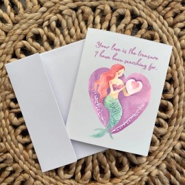 Cryptic Paper Co Mermaid love card for anniversary, Valentine’s Day, engagement, wedding