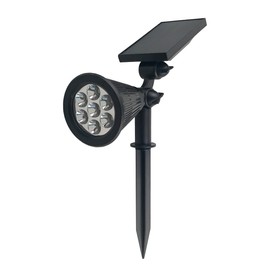 LICHT DISCOUNT SW6064 LED Solar Garden Light 3000 K Warm White Ground Spotlight with Ground Spike Path Light