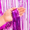 BRAVESHINE Rose Red Metallic Tinsel Curtains Background, Sparkle Curtains Decoration