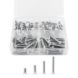 ONLISUM Wall Plate Screws, 110 Pcs 4 Length Sizes(3/8 Inch, 1/2 Inch, 3/4 Inch, 1 Inch) 6-32 Thread Switch Plate Screws White Outlet Screws for Wall Light Switch Panels Outlet