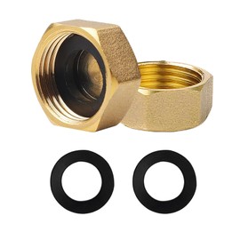 Durable Brass Blanking Caps - Pack of 2 for Plumbing Solutions,Hex Brass Female Blanking Stop Cap(3/4 inch),Blanking Nut Caps for Washing Machine Radiator Valve faucets Tap
