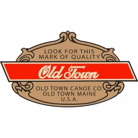 World Graphic Vintage Old Town Canoe Paddle vinyl decal outboard boat 3.5" x 1.5"