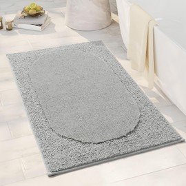 DEXDE Bathroom Rugs Mat 30x20, Extra Soft Absorbent Microfiber Bath Rugs, Machine Washable Bath Mats for Bathroom Floor, Tub, Shower,Gray