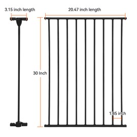 COMOMY Gate Extension 30" Tall, Suitable for 80" and 198" Wide Iron Fence Door of COMOMY, Create a Spacious and Secure Environment for Your Pets, Black
