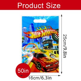 Hot W-heel Birthday Bags Children, 50 Pieces Hot W-Heel Candy Bag, Racing Car Gift Bags for Children's Parties, Party Bags for Girls and Boys, Gift Bags Small