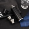 GENNISSY 10oz Black Bucket Hip Flask - PU Leather Stainless
