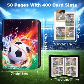 Trading Card Album Football, Football Collector Album Cards, Scrapbook Football Cards, 50 Pages Capacity for 400 Cards, Football Cards Capacity, Football Cards Folder Collection Book (D)