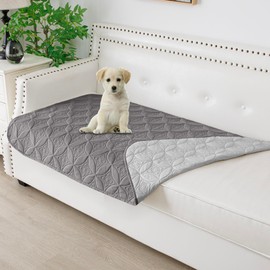 Tuffeel Waterproof Dog Blanket, 30x53 inches Small Pet Couch Covers for Sofa, Chair Bed Furniture Protector from Dogs Washable and Reversible-Lightgrey+Darkgrey