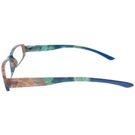 Calabria 746 Cute Tropical Floral Reading Glasses +2.25 Blue Women Trendy Fashion Hawaiian Print Readers Colorful Eyeglasses