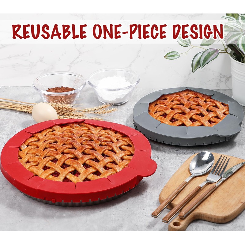 Webake Pie Crust Protector Shield Adjustable Pie Crust Shield Fits