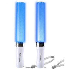 BINWO Reusable LED Glow Sticks(2Pack) with 15 Multicolor, Manual and Automatic Mode, Equipped with AAA Battery Powered LED Sticks, Concert Glowsticks, Raves, Emergency, (15+ Years Old)