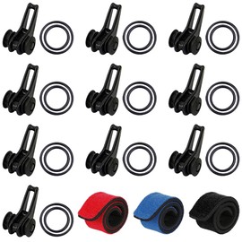 Plastic Fishing Rod Hook Holder, Bait Hook Holder, Elastic Straps for Fishing Rods, Pack of 10 Rod Holder, 4 Pieces Fishing Rod Belt, Fishing Hook Keeper, for Placing and Securing Fishing Hooks