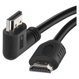 EMOS High Speed HDMI 2.0 Cable with Ethernet 3 m, 18 Gbps High Speed Cable with Ultra HD, 4K, 3D, ARC Support, 90° Angle Plug to A Male Black