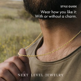 Next Level Jewelry Solid 14K Gold Vermeil Sterling Silver Rope Diamond-Cut Necklace Chains 1.5MM - 5.5MM, Gold Rope Chain Men Women, Gold Rope Necklace, 3mm,16