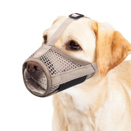 Coppthinktu Mesh Muzzle for Small Medium Large Sized Dogs, Breathable Dog Mouth Guard Muzzle to Prevent Biting Barking, Adjustable Muzzle for Dogs Mouth Cover Allows Panting Drinking
