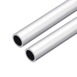 sourcing map 6063 Aluminium Round Pipe 19 mm OD 15 mm Inner Diameter 200 mm Length Pipe Hose for Industry Crafts Projects Pack of 2