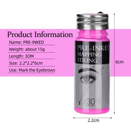 ATOMUS 30m Pink Eyebrow Mapping String Eyebrow Mapping Ink String for Microblading Beauty Measurement Tools