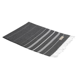 KZY LONDON Original Turkish Hand Towel (Set of 2) for Kitchen and Bathroom - 100% Cotton, 45 x 90 cm Decorative Hand, Face, Hair, Gym, Tea, Dishcloth, Bath Pack 2 (Black)