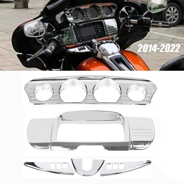 Unbranded Tri Line Gauge Trim Cover For Harley Electra Street