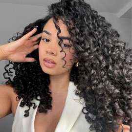 7 Packs Gogo Curl Crochet Hair for Women 14 Inch Pre-Twisted Curly Crochet Hair Pre Looped Deep Ocean Water Wave Beach Curl Crochet Braids Synthetic Braiding Hair Extensions (14 Inch, 1B)