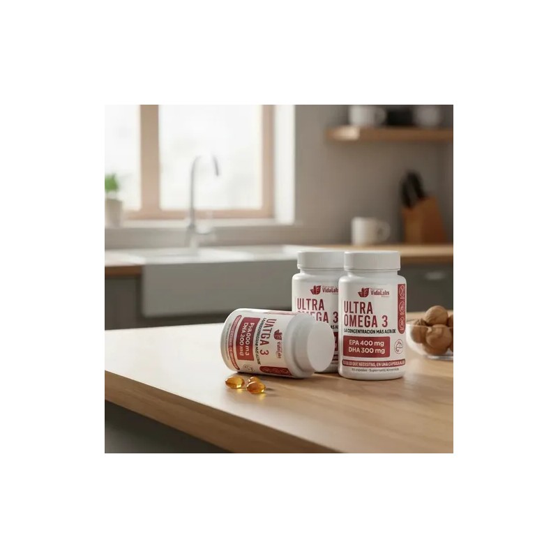 3 Frascos Ultra Omega 3 Nutrientes Vidalabs México Epa Y