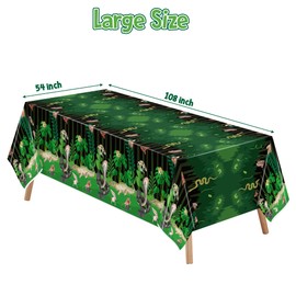 BkeeCten 3Pack Reptile Swamp Party Tablecloth Disposable Wildlife Lizard Snake Rectangle Tablecover Alligator Turtle Jungle Animal Plastic Table Cloth Decoration for Reptile Birthday Supply 54” x 108”