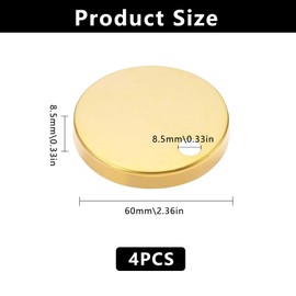 HARY 4Pcs Toilet Seat Hinges Gold Toilet Seat Quick Release Toilet Seat Fixings 60Mm Toilet Seat Hinge Fixings Covers,for Wc Toilet Blind Holes