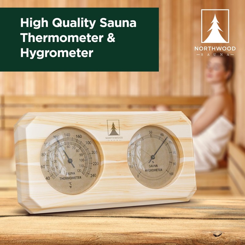 Northwood Sauna - Sauna Thermometer and Hygrometer 2 in 1