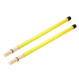 MECCANIXITY Bamboo Drum Stick Rods Brushes Hot Rods Drumsticks Brush for Jazz Acoustic Performances Music Lover Percussion 1 Pair Yellow