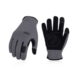 Vgo... 1 Pair Multi-Purpose Synthetic Work Gloves, Gardening Construction Builder Driver Gloves (Size XL, Grey, NB7581)