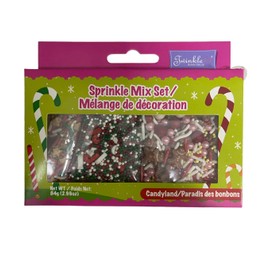 3 Pack Christmas Sprinkle Mix Set (Sprinkle Mix Set- Green, Red, White, Gold, Brown, Pink- Candyland)