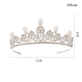 Bridal Tiara, Wedding Crown, Bridal Tiara, Bridal Crown, Princess Tiara, for Pageants, Weddings, Parties (Silver), Simulated Pearl, White Diamond