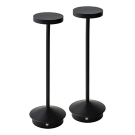 Orbit LED Cordless USB-C Re-Chargeable Desk Lamp, 5200mAh Battery Operated with 3 Color Temperature 2700K-3000K-3500K and Fingertip Touch On/Off Plus Dimming in Black (Pack of 2)