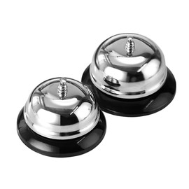 Metal Table Bell, 2 Pieces Table Bell, Reception Bell, Small Bell, Ship Bell, Call Bell with Crisp, Bell Table Bell for Restaurants, Hotels, Bars, Home, Service Pet