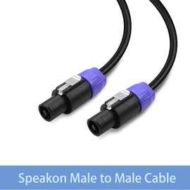 PNGKNYOCN Speakon to Speakon Cable，12AWG 2 Pin NL4FC Speaker Male to Male Professional Audio Amplifier Cable（2M/6.6FT）