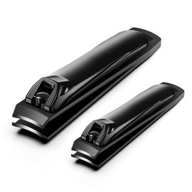 FERYES Elegant Nail Clippers Set of 2 - Toenail Clippers and Fingernail Clippers, Sharp Nail Trimmers for Men and Women, Precise Care for Stunning Nails - Black