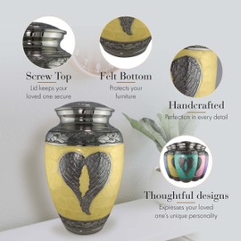 Sunshine Loving Angel Cremation Urns for Human Ashes Adult for Funeral, Burial, Niche, or Columbarium Cremation - Urns for Adult Ashes - Cremation Urns for Human Ashes - Large