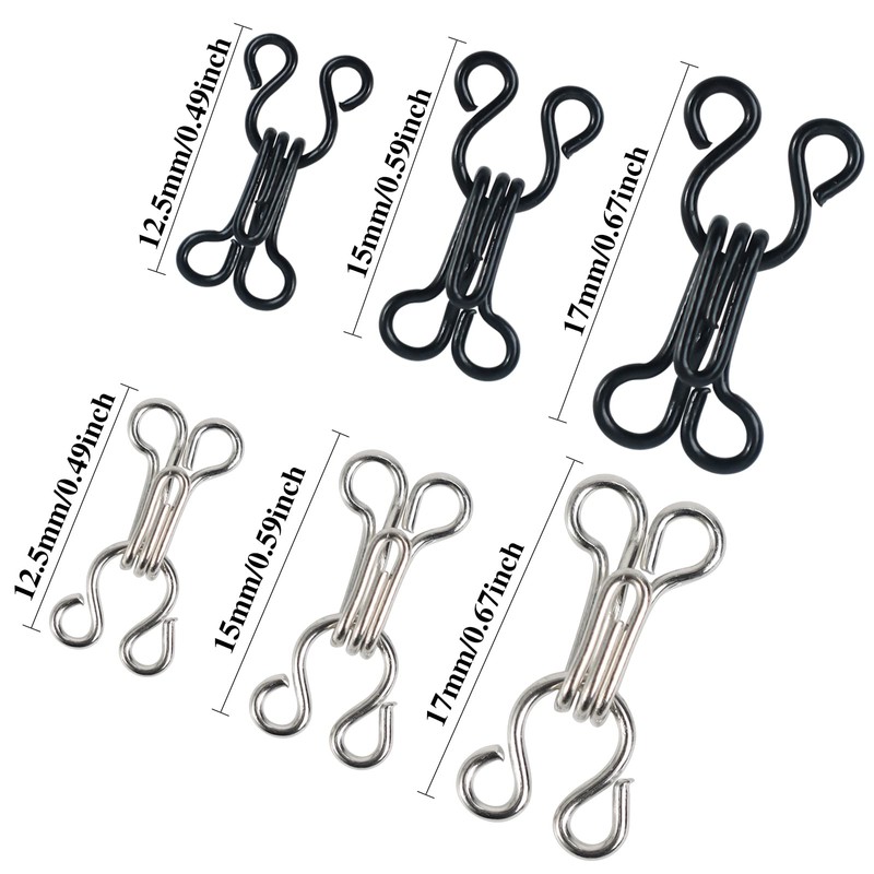 90 Pairs Sewing Hooks and Eyes Closure for Bra Clothing