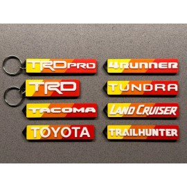 Unbranded Toyota Heritage Retro Stripes keychain - various text options - 3D printed - TACOMA