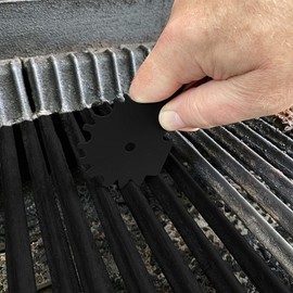 Outset Grill Cleaning, Universal Grill Grate Scraper, Stainless Steel with Storage Bag